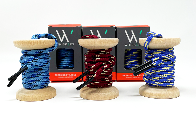 Men's Dress Shoe Laces (5 Pairs) | Fiver Boxes | Whiskers Laces