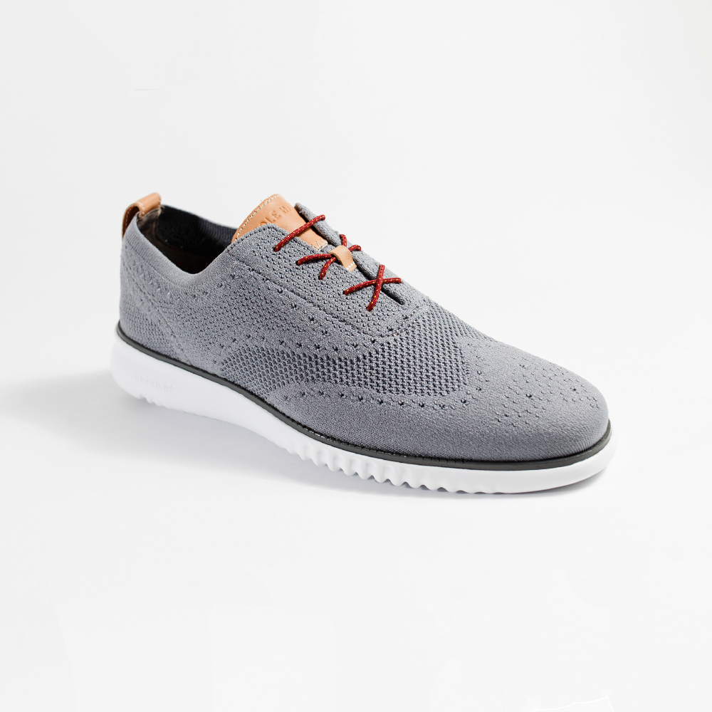 Maroon and Gold Dress Shoelaces 33" with Gray Sneakers | Whiskers Laces