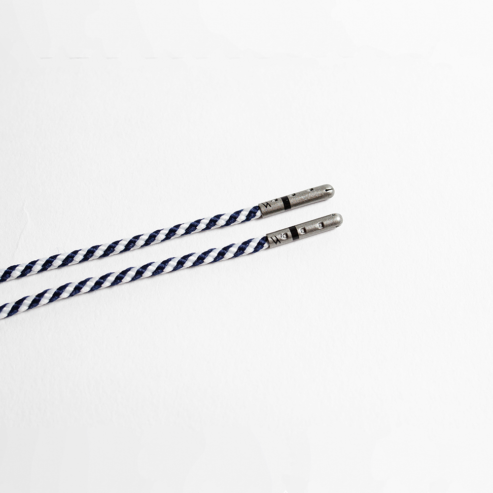 Navy and White Dress Shoelaces 33 Inches Ticked | Whiskers Laces
