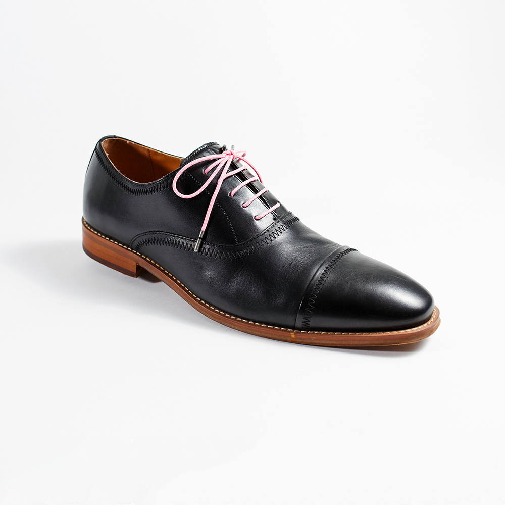 Pink White Ticked Whiskers 33" Men's Colored Dress Shoelaces Black Johnston & Murphy Men's Dress Shoe