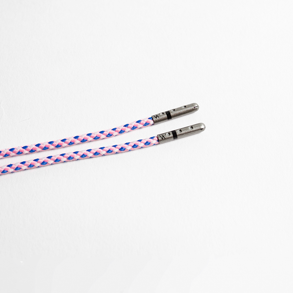 Pink, Blue & White Dress Shoelaces 33 Inches Braided | Whiskers Laces