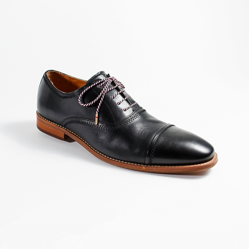 Pink Black Striped Whiskers 33" Men's Dress Shoelaces Black Johnston Murphy Men's Dress Shoe