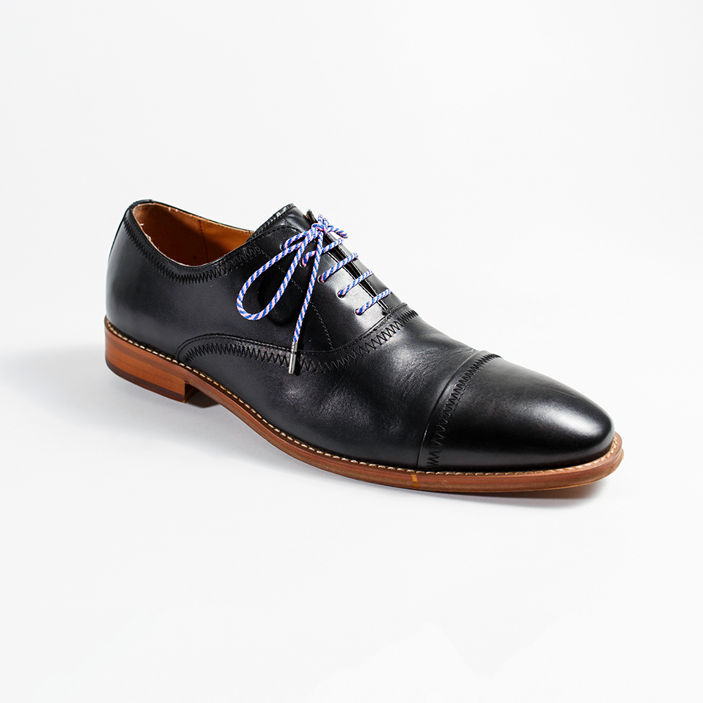 Pink & Blue Striped Whiskers 33" Men's Dress Shoelaces Black Johnston & Murphy Men's Dress Shoe