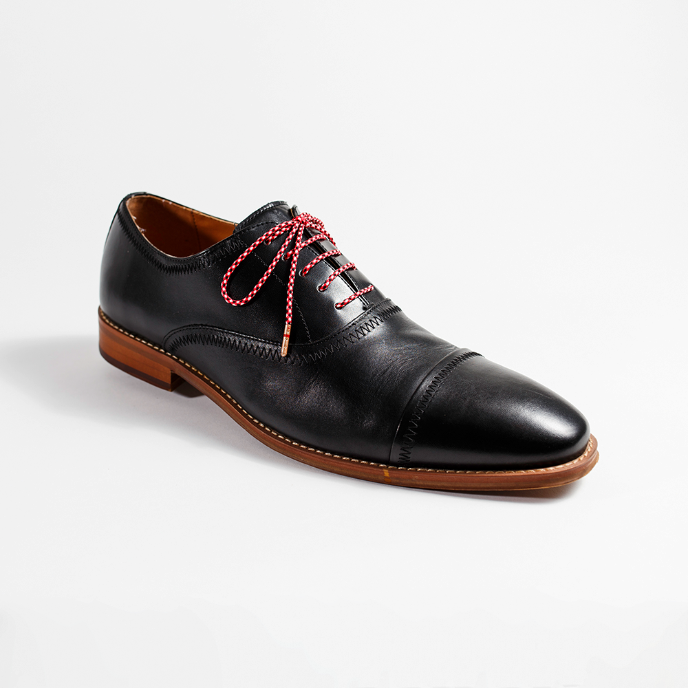 Red Black White Braided Patterned Whiskers 33" Men's Colored Dress Shoelaces Black Johnston Murphy Men's Dress Shoe