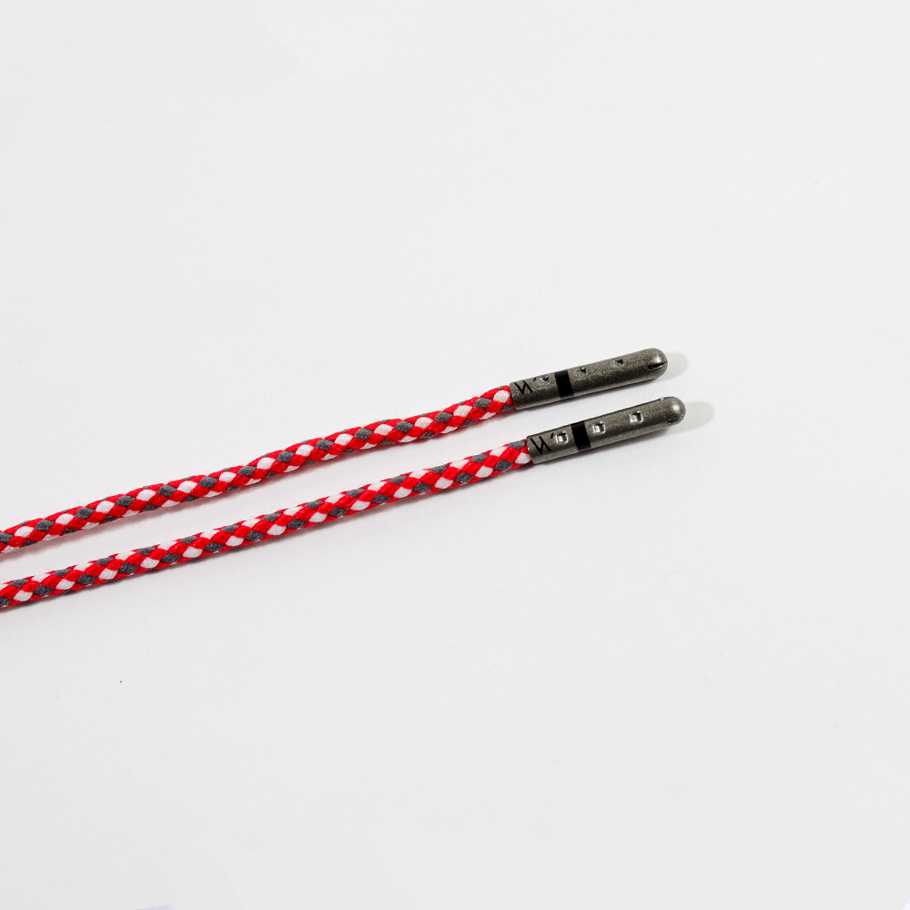 Red Grey & White 33" Colored Men's Braided Shoe Strings