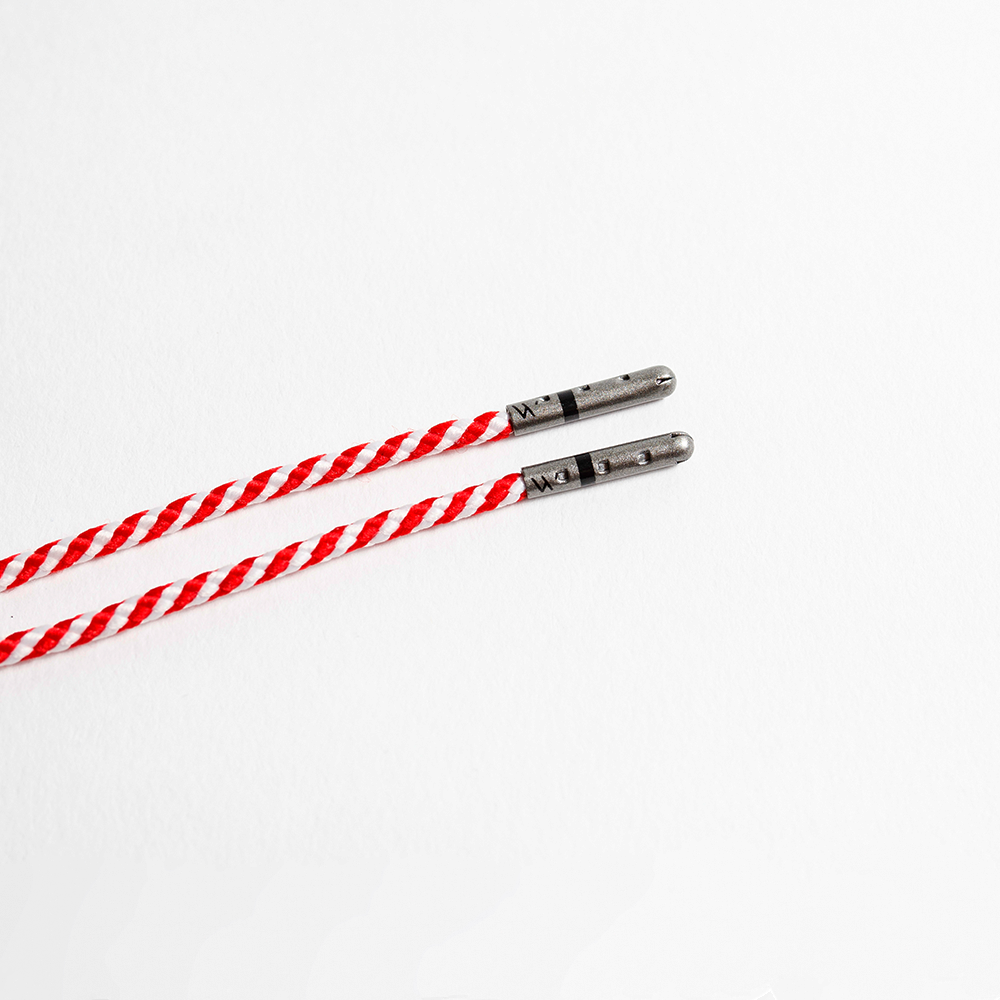 Red & White Striped Whiskers 33" Men's Dress shoestrings